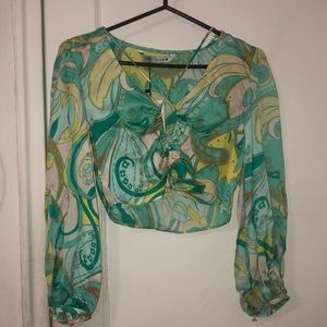 ZARA Holly Top Crop Top Long Sleeve